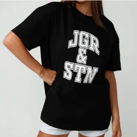 Jagger & Stone Oversized Black 100% Cotton Short Sleeve Tee - Picture 2 of 9
